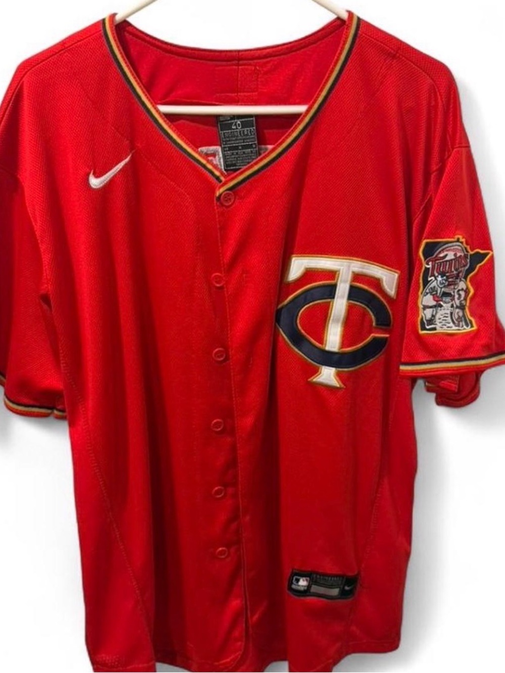 Nike Red Minnesota Twins Button-Up Baseball Jersey